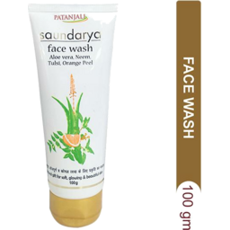 Patanjali Face Wash Saundarya - Aloevera, Neem, Tulsi & Orange Peel