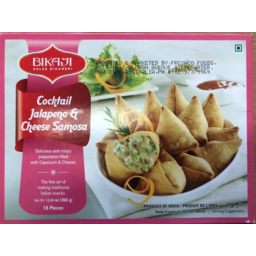 Bikaji Samosa Cocktail Jalapeno & Cheese Samosa - 18pcs