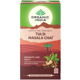Organic India Tulsi Holy Basil Herbal Supplement Infusion Bags - Masala Chai 25pk -