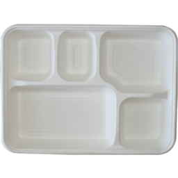 Greenmark Sugarcane Plate 5 Compartment - 50Pcs