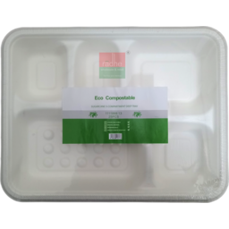 Eco Compostable 5 Compartment Plate 25pc
