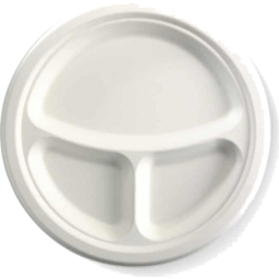 Sugarcane 10inch 3compartment Plate 40pc