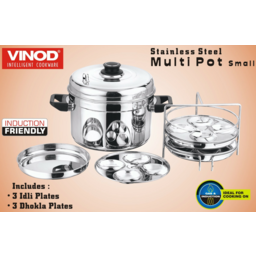 Vinod Multi Stainless Steel Pot Idli & Dhokla 3 Plates