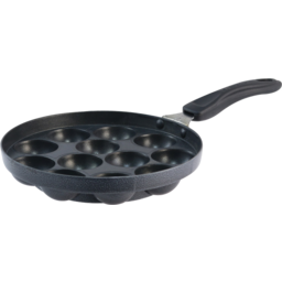 Wonderchef Non-stick 12 Cavity Appa Kara / Appam Patra with Handle 20 cms Grey/​Black