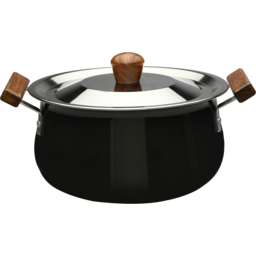 Wonderchef Ebony Hard Anodized Aluminium Handi with Lid cook and serve /​24cm - Black/​Brown