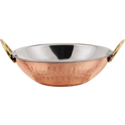 Copper Steel Balti (​Kadai) -15cm For Serving purpose.