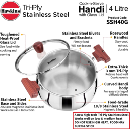 Hawkins Stainless Steel Handi Glass Lid