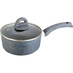 W/​Chef Granite Sauce Pan with Lid 18cm-1.​8Ltr
