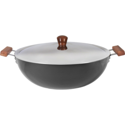 Wonderchef Ebony Deep Kadhai with Lid 34cm