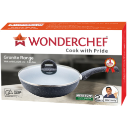 Wonderchef Granite Range Aluminium Wok 26cm,​3.​1L - Grey