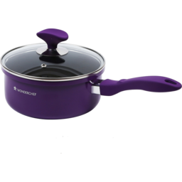 Wonderchef Induction Base Elite Sauce Pan with Lid 18cm - Purple/ Black